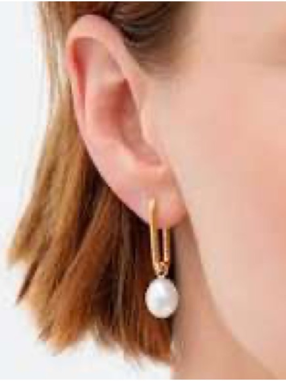 Gold Pearl Drop Earrings - Elegant Women Jewelry